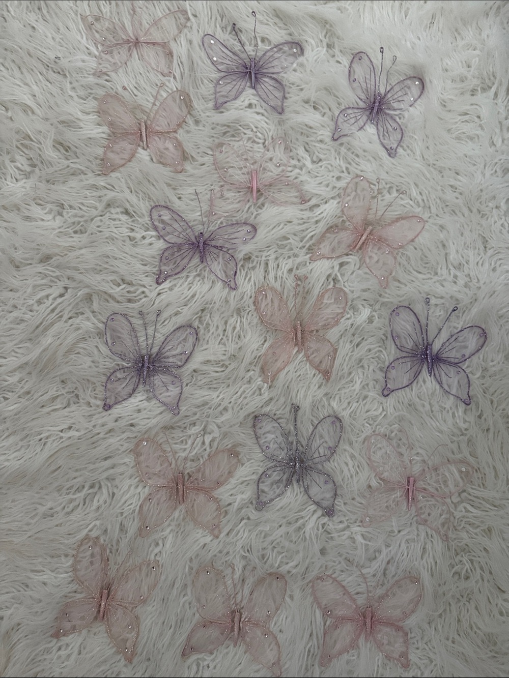 Decorative Purple and Pink Butterfly clips - Home Accents